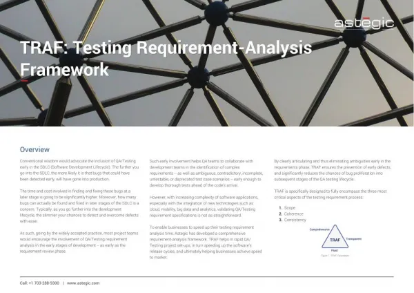 TRAF: Testing Requirement-Analysis Framework