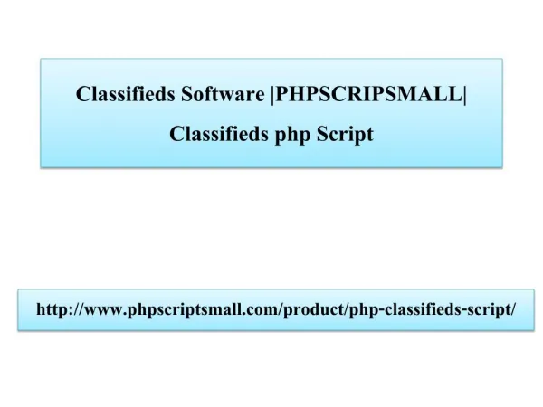 Classifieds Software |PHPSCRIPSMALL| Classifieds php Script