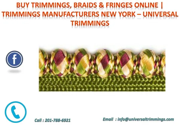 Fringes, Braids & Trimmings Online