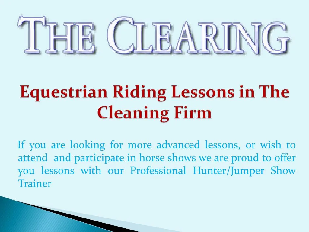 equestrian riding lessons in the cleaning firm