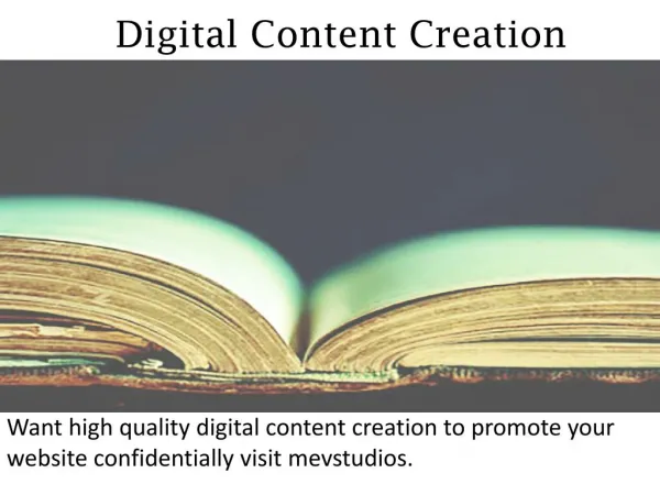 Digital Content Creation - mevstudios.com