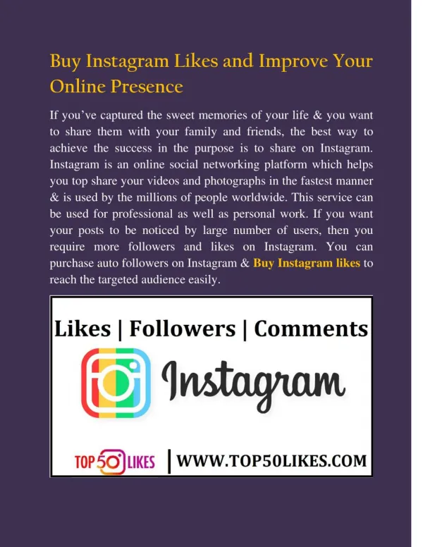 Buy Instagram Likes and Improve Your Online Presence
