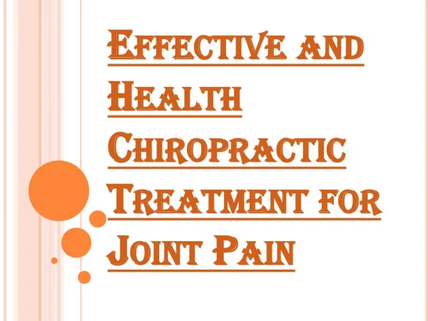 Effective, Health and Trained Treatment for Joint Pain