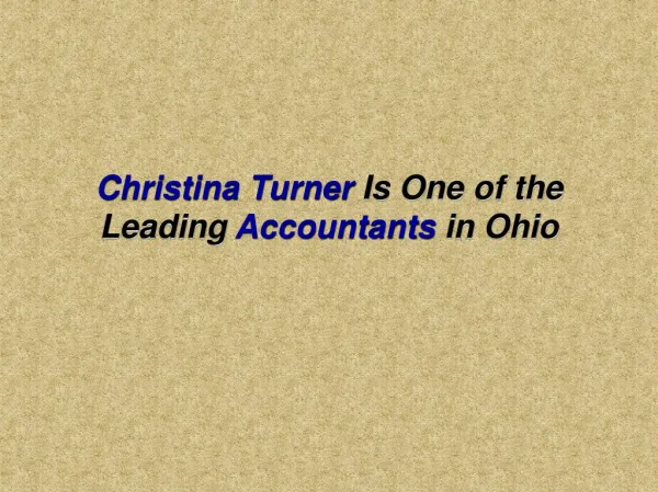 Christina Turner Is One of the Leading Accountants in Ohio
