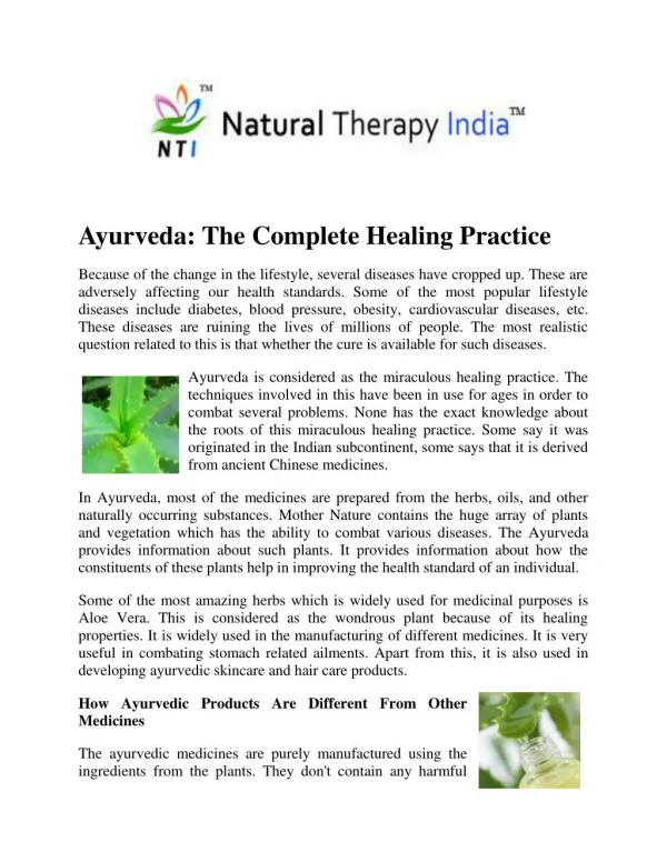 Natural Therapy In India