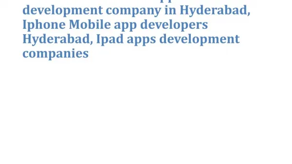 Possibillion Android Application development company in Hyderabad, Iphone Mobile app developers Hyderabad, Ipad apps dev