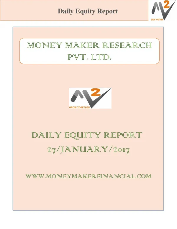 DAILY EQUITY REPORT 27/JANUARY/2017