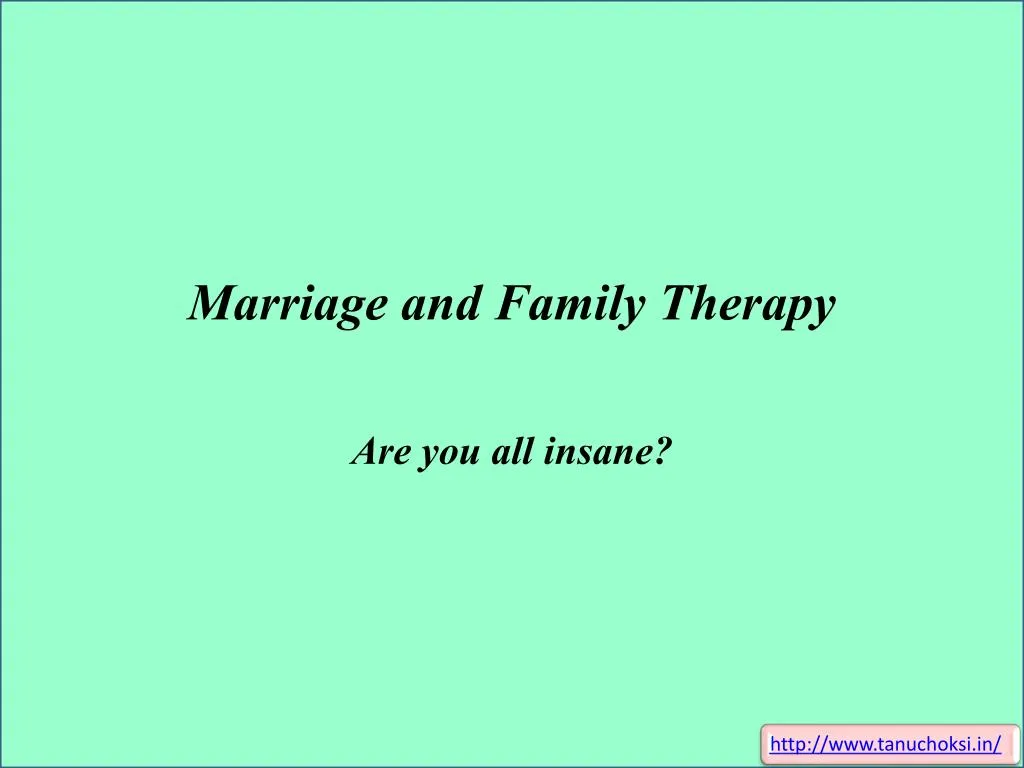 marriage and family therapy