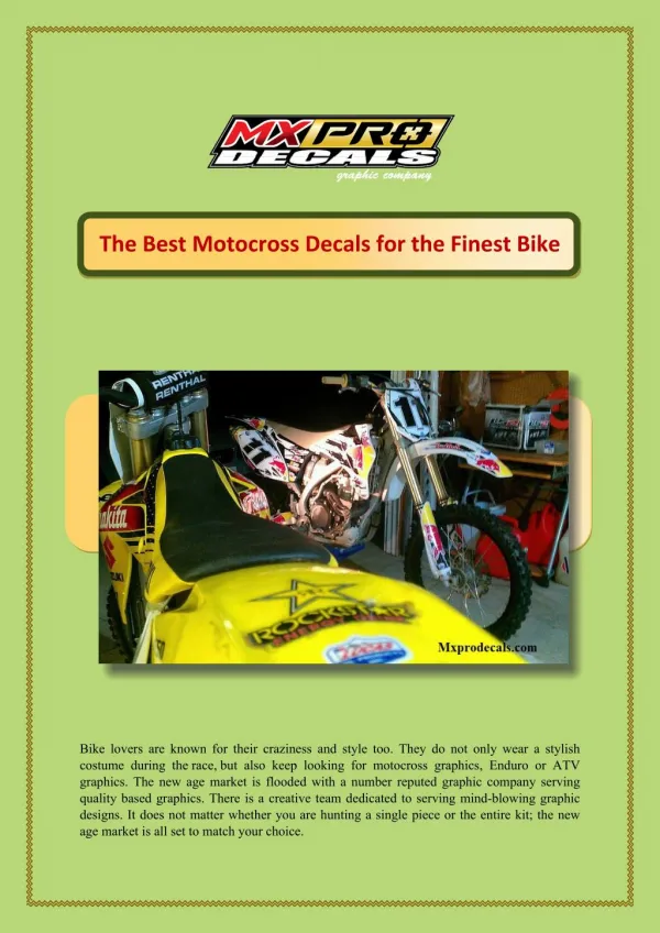The Best Motocross Decals for the Finest Bike