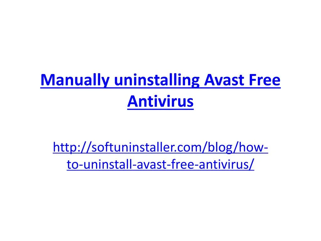 manually uninstalling avast free antivirus