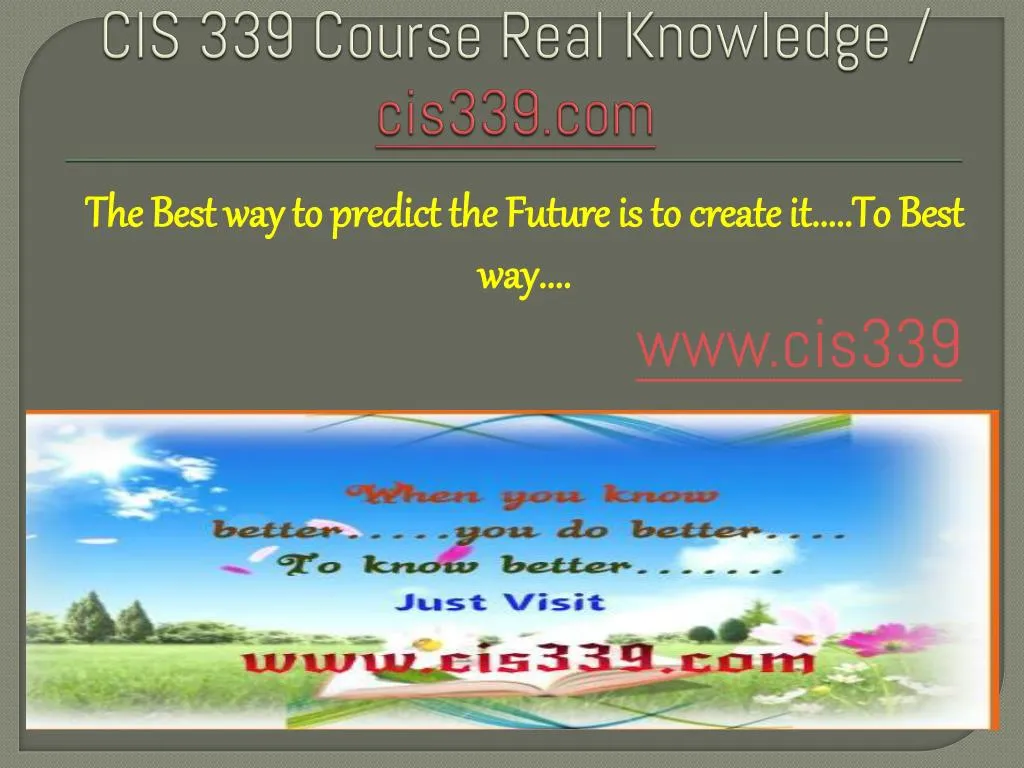 cis 339 course real knowledge cis339 com