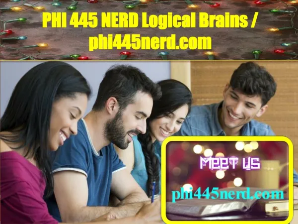 PHI 445 NERD Logical Brains / phi445nerd.com