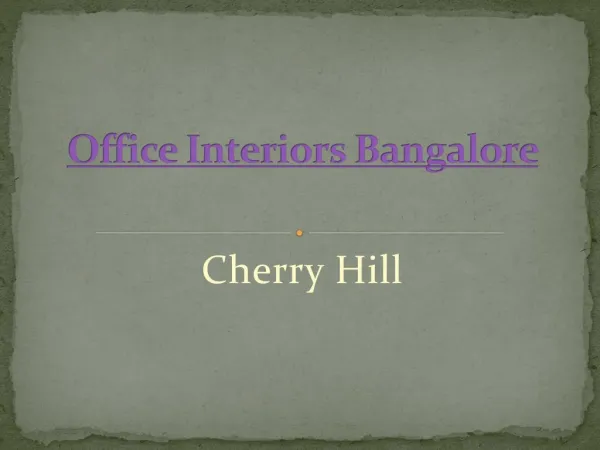 Office Interiors Bangalore