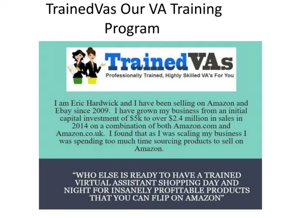 Online Sourcing Shared Virtual Assistant (VA) Program