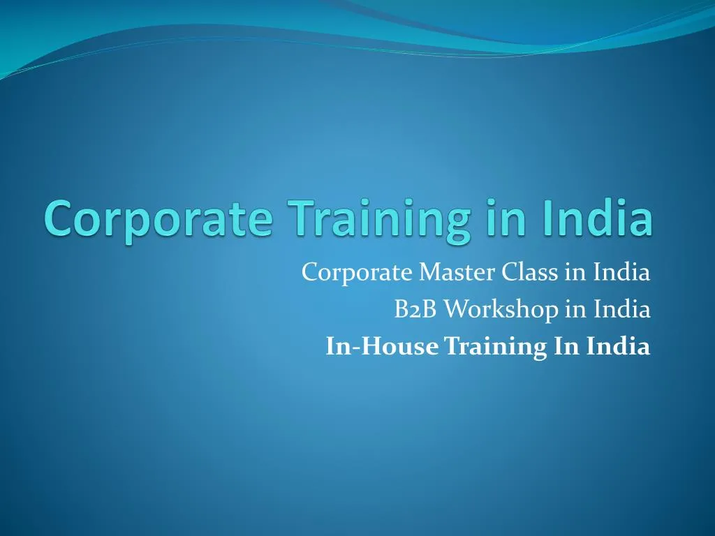 corporate training in india