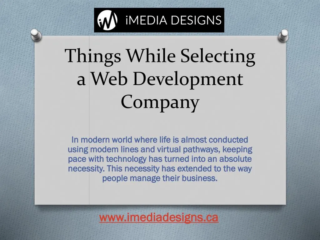 things while selecting a web development company