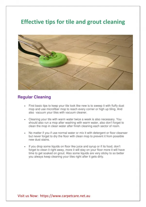 Effective tips for tile and grout cleaning