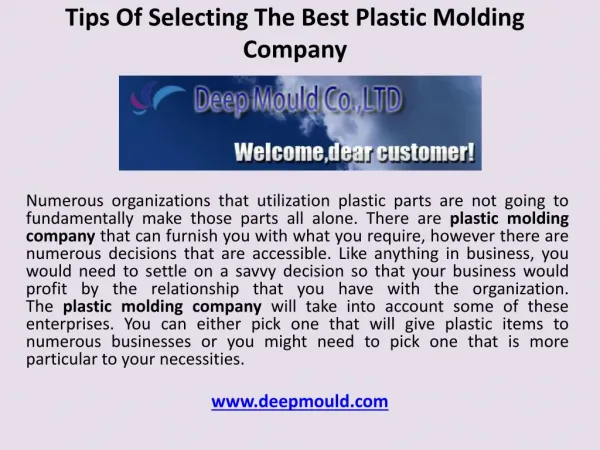 Tips of selecting the best plastic molding company