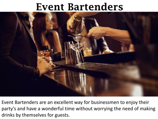Event Bartenders - bartender4you.co.uk