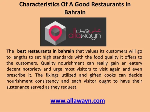Characteristics of a good restaurants in bahrain