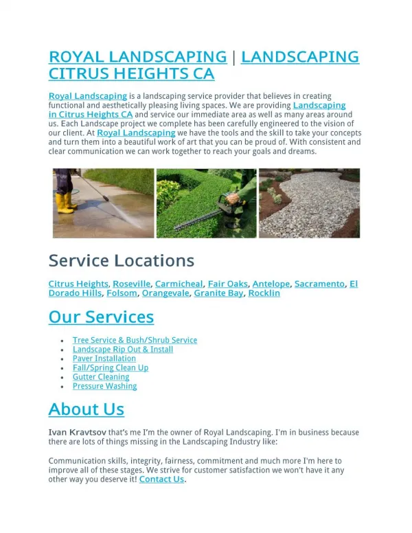 ROYAL LANDSCAPING | LANDSCAPING CITRUS HEIGHTS CA