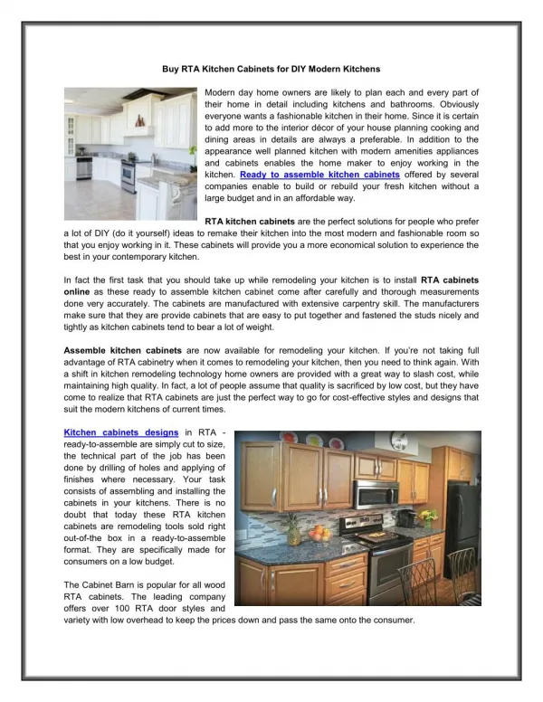 Buy RTA Kitchen Cabinets for DIY Modern Kitchens