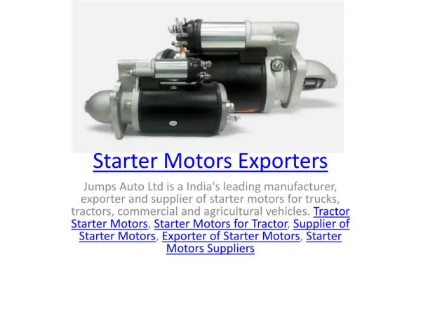 Starter Motors Exporters