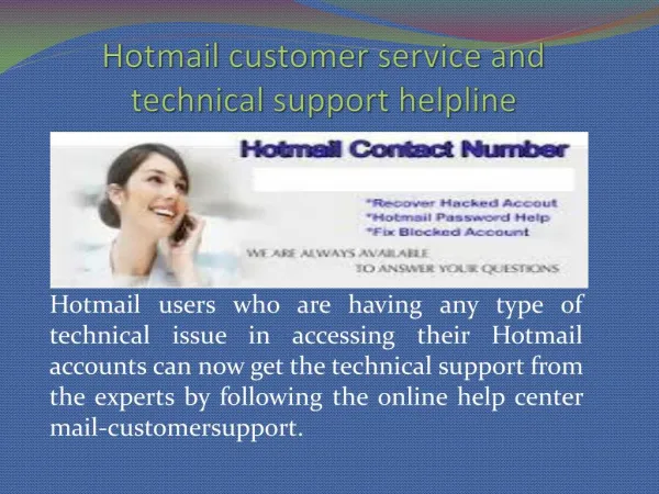 Hotmail Customer Support Help Desk