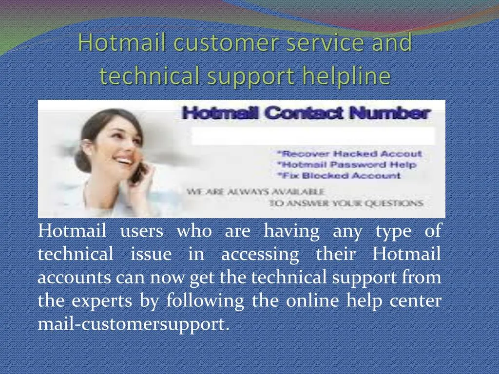 hotmail customer service and technical support helpline
