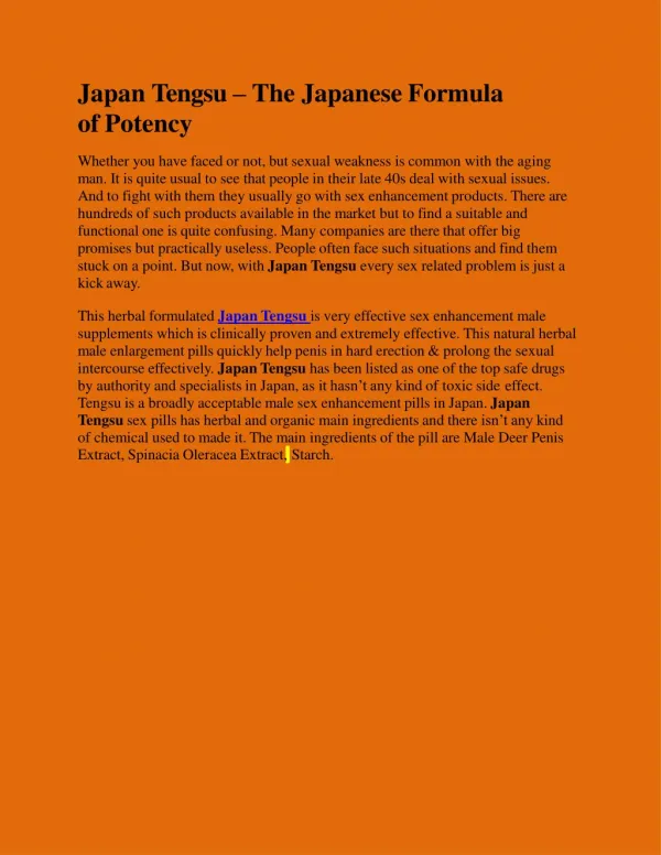 Japan Tengsu – The Japanese Formula of Potency