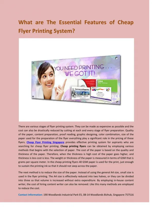 What are The Essential Features of Cheap Flyer Printing System