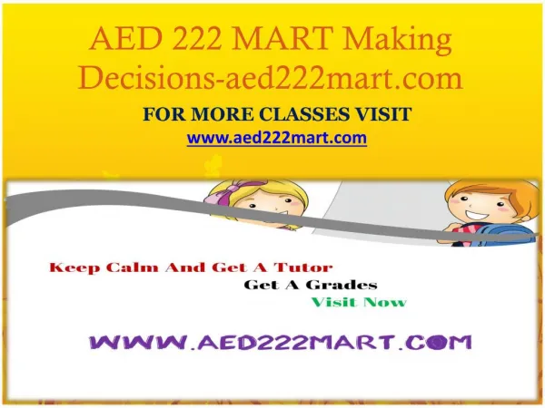 AED 222 MART Making Decisions-aed222mart.com
