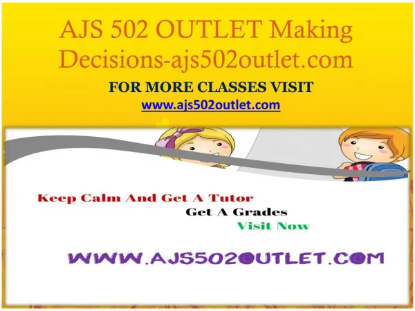 AJS 502 OUTLET Making Decisions-ajs502outlet.com