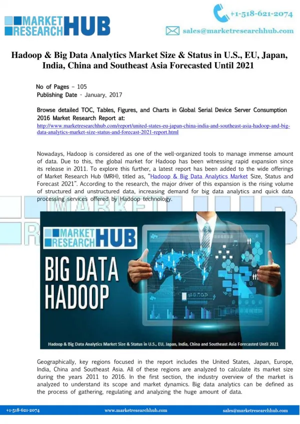 Hadoop & Big Data Analytics Market Size & Status Report