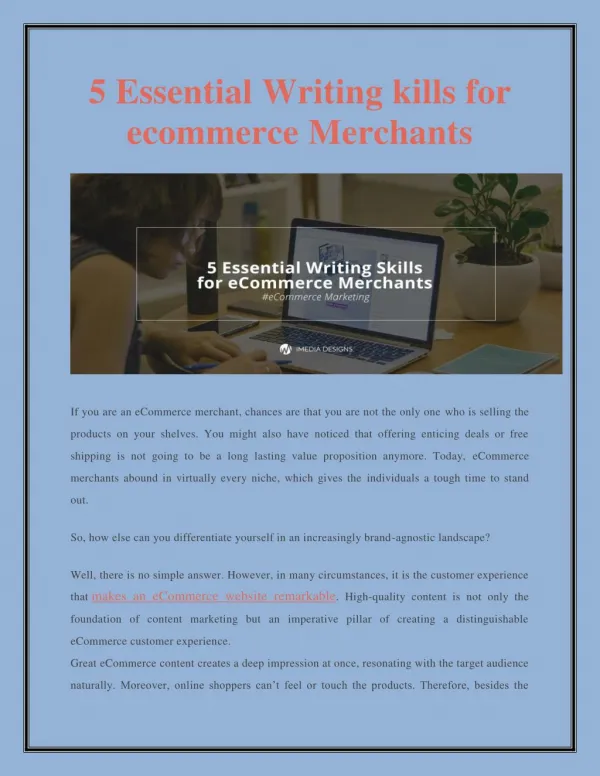 Top Five Essential Writing Skills for eCommerce Merchants