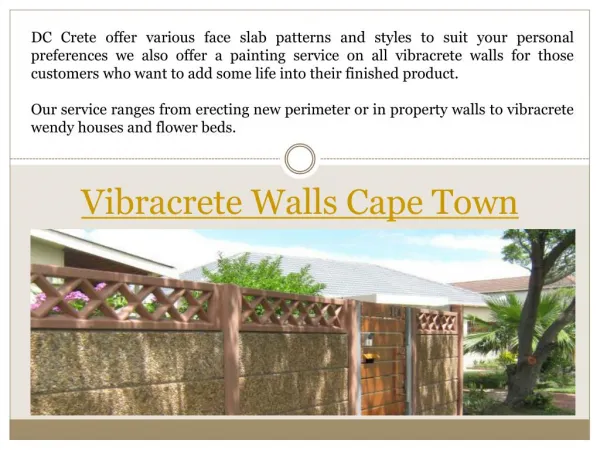 Vibracrete walls Cape Town