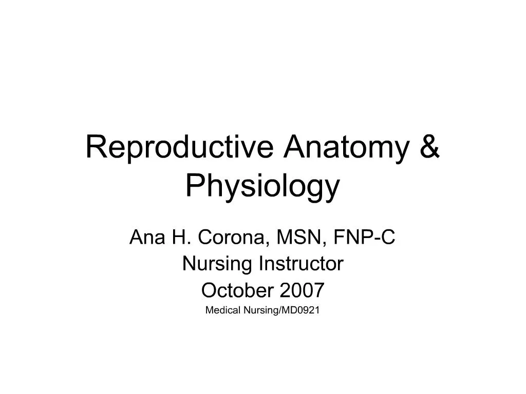Ppt Reproductive Anatomy Physiology Powerpoint Presentation Free Download Id749292
