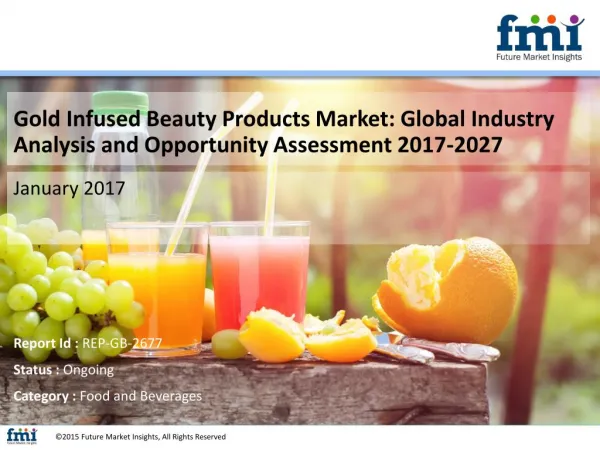 Gold Infused Beauty Products Market Growth, Forecast and Value Chain 2017-2027