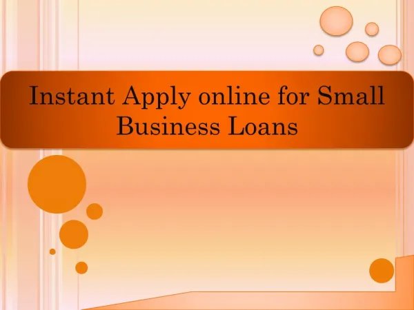 Instant apply online for small business loans