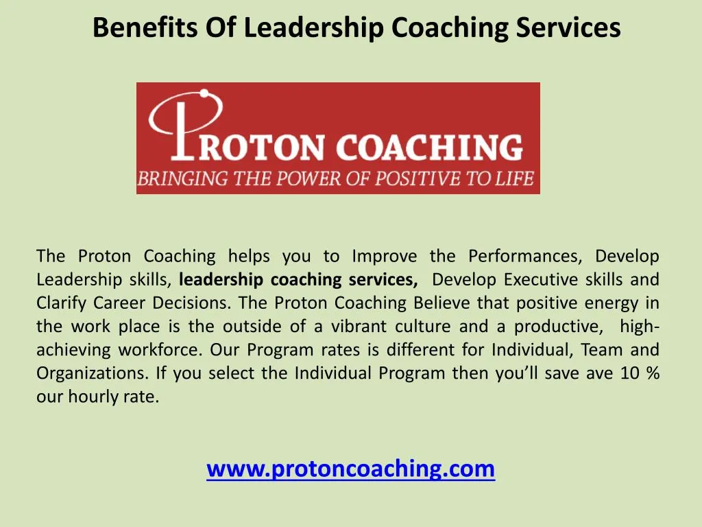 benefits of leadership coaching services