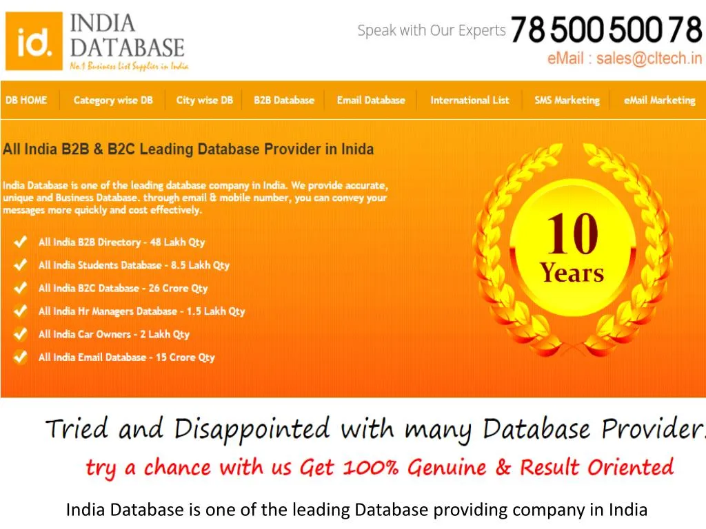 india database is one of the leading dat