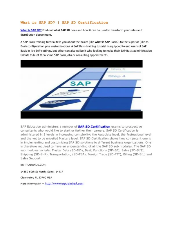 What is SAP SD? | SAP SD Certification