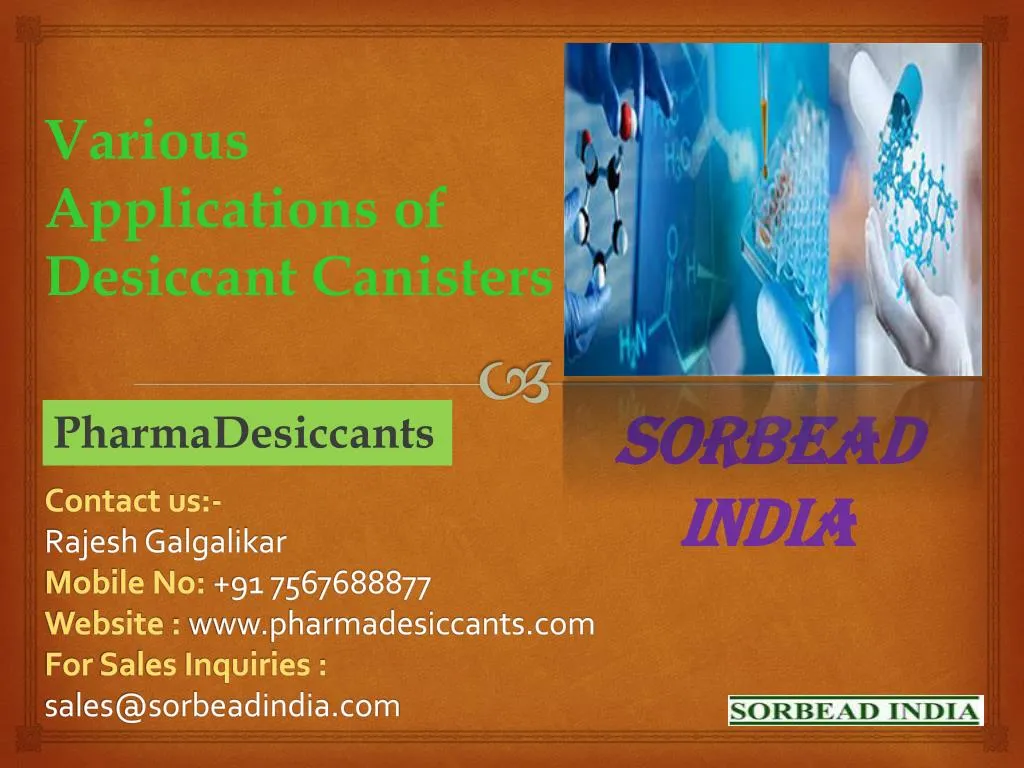 various applications of desiccant canist