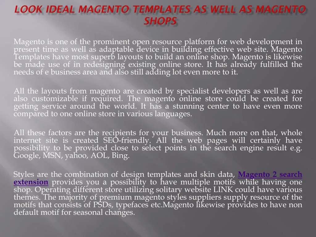 look ideal magento templates as well as magento shops