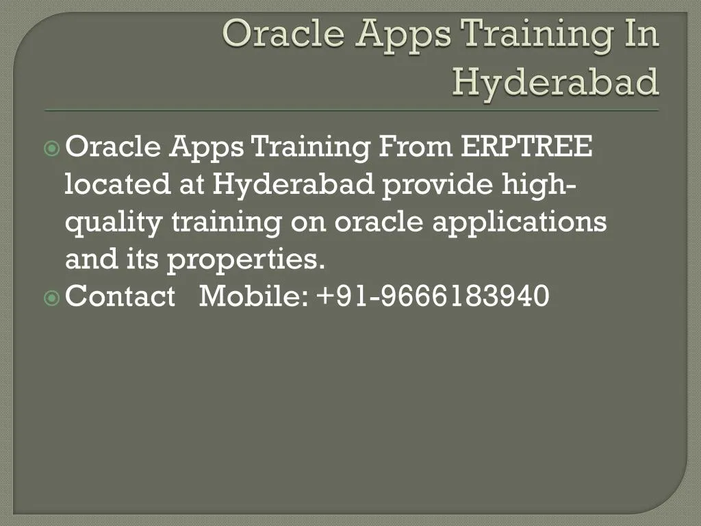 oracle apps training in hyderabad