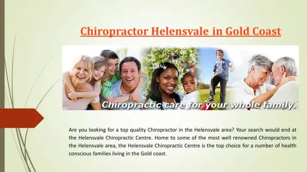 Chiropractor Helensvale in Gold Coast