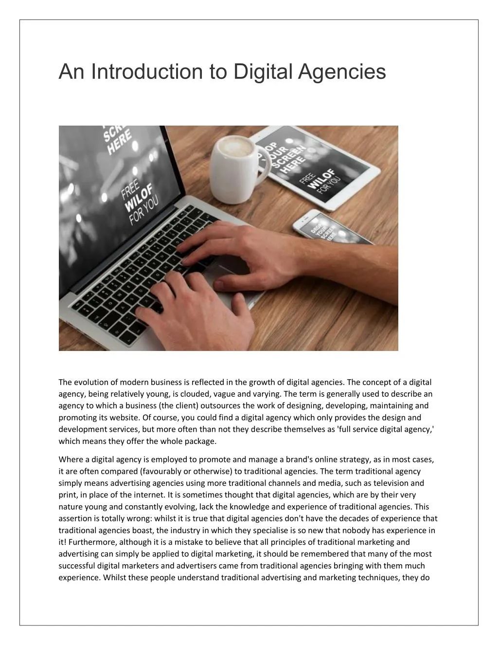 an introduction to digital agencies
