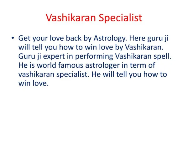 vashikaran specialist