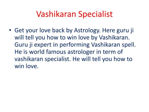 Vashikaran Specialist