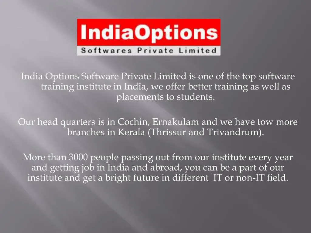india options software private limited